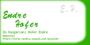 endre hofer business card